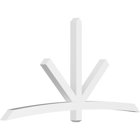 Ekena Millwork Alberta Architectural Grade PVC Gable Bracket, 96"W x 48"H x 4"D x 4"F, 12/12 Pitch GBP096X48X0404ALB00